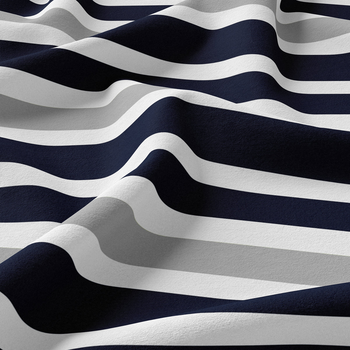 Stripe Navy and Gray Collection Twin Duvet Cover Bedding Set