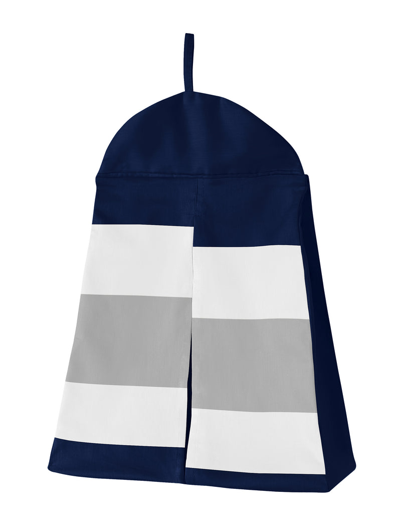 Stripe Navy and Gray Collection 4 Piece Crib Bedding