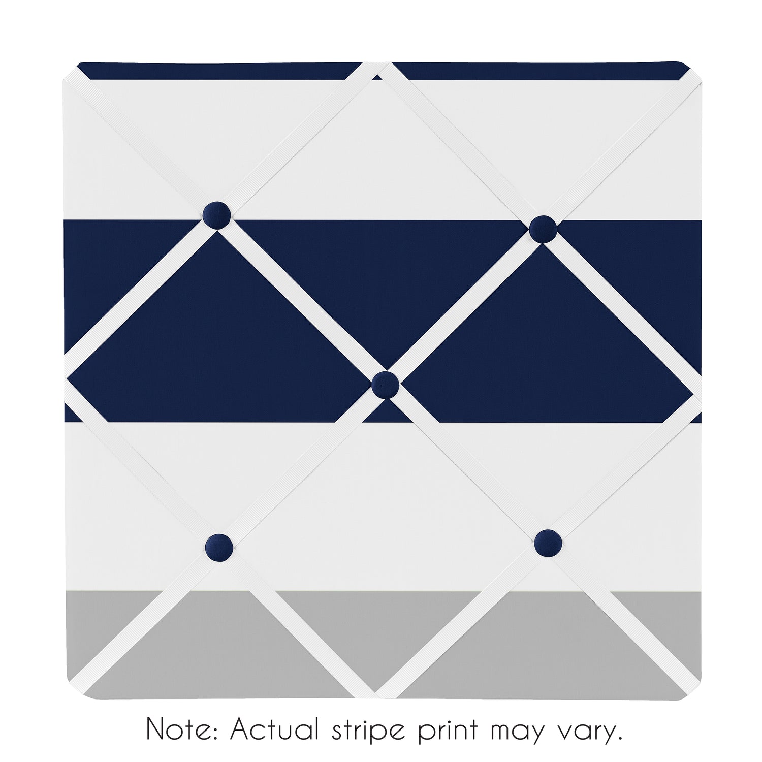 Stripe Navy And Gray Collection Fabric Memo Board