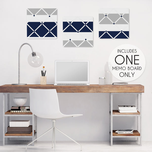 Stripe Navy And Gray Collection Fabric Memo Board alternate view