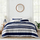 Stripe Navy and Gray Full/Queen Bedding Collection