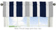 Stripe Navy and Gray Collection Window Valance