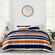 Stripe Navy Blue and Orange Full/Queen Bedding Collection