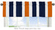Stripe Navy Blue and Orange Collection Window Valance