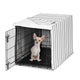 Stripe White and Grey Collection Dog Crate Kennel Cover 24in.
