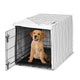 Stripe White and Grey Collection Dog Crate Kennel Cover 36in.