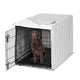 Stripe White and Grey Collection Dog Crate Kennel Cover 42in.