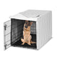 Stripe White and Grey Collection Dog Crate Kennel Cover 48in.