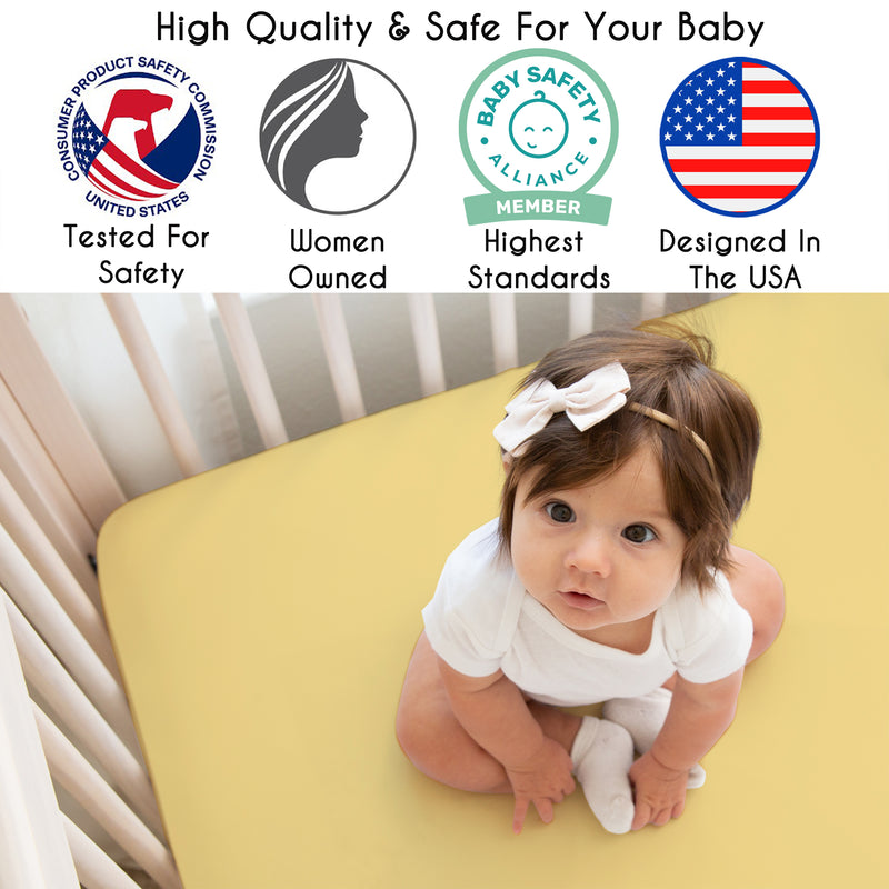Boho Sun White and Mustard Yellow Collection 3 Piece Crib Bedding