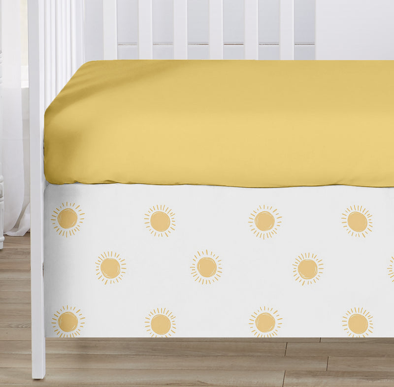 Boho Sun White and Mustard Yellow Collection 3 Piece Crib Bedding