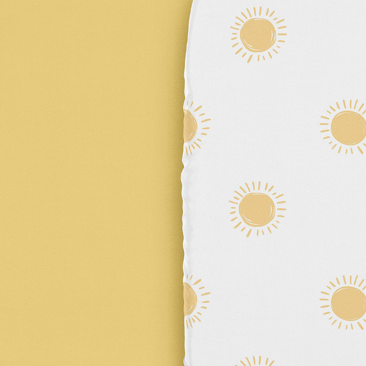 Boho Sun White and Mustard Yellow Collection 2 Pack Baby Bassinet Fitted Sheets