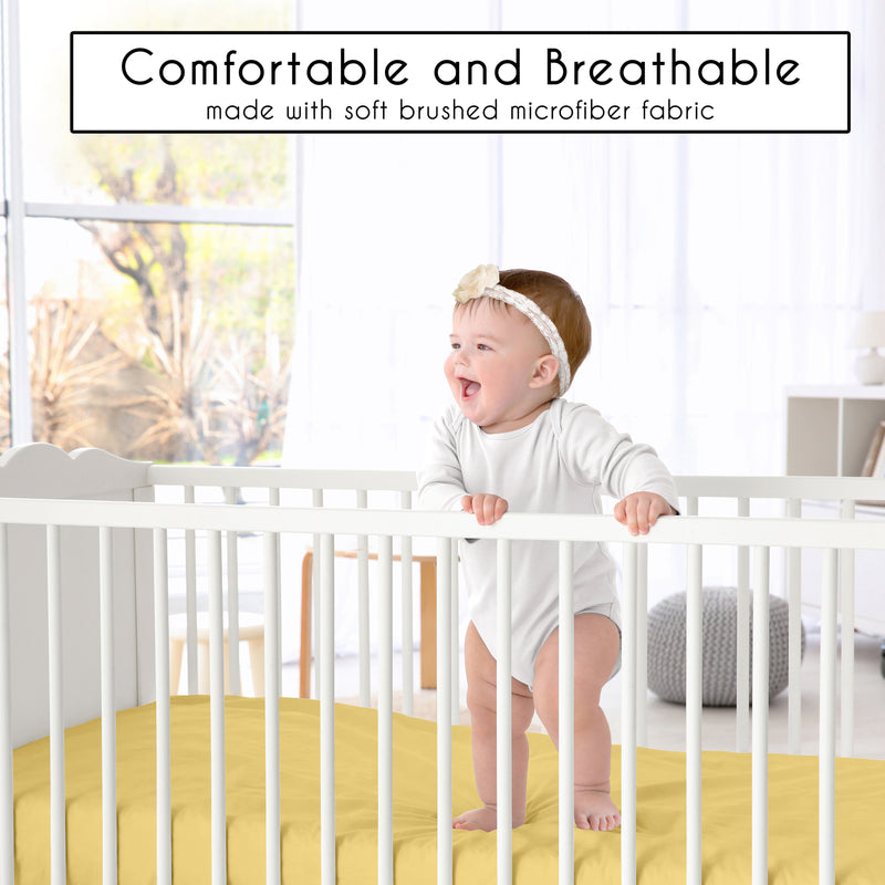 Boho Sun White and Mustard Collection 3 Pack Crib Sheets