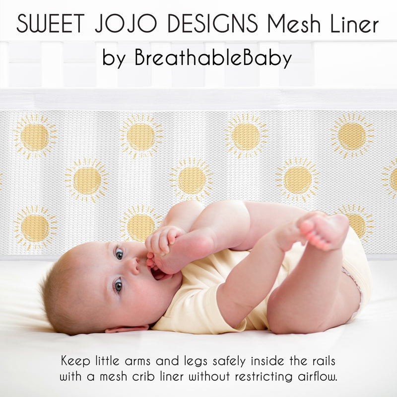 Boho Sun White and Mustard Collection Sweet Jojo Designs + BreathableBaby Breathable Mesh Crib Liner