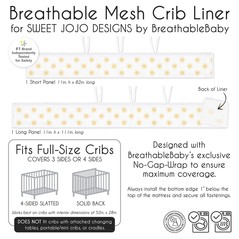 Boho Sun White and Mustard Collection Sweet Jojo Designs + BreathableBaby Breathable Mesh Crib Liner