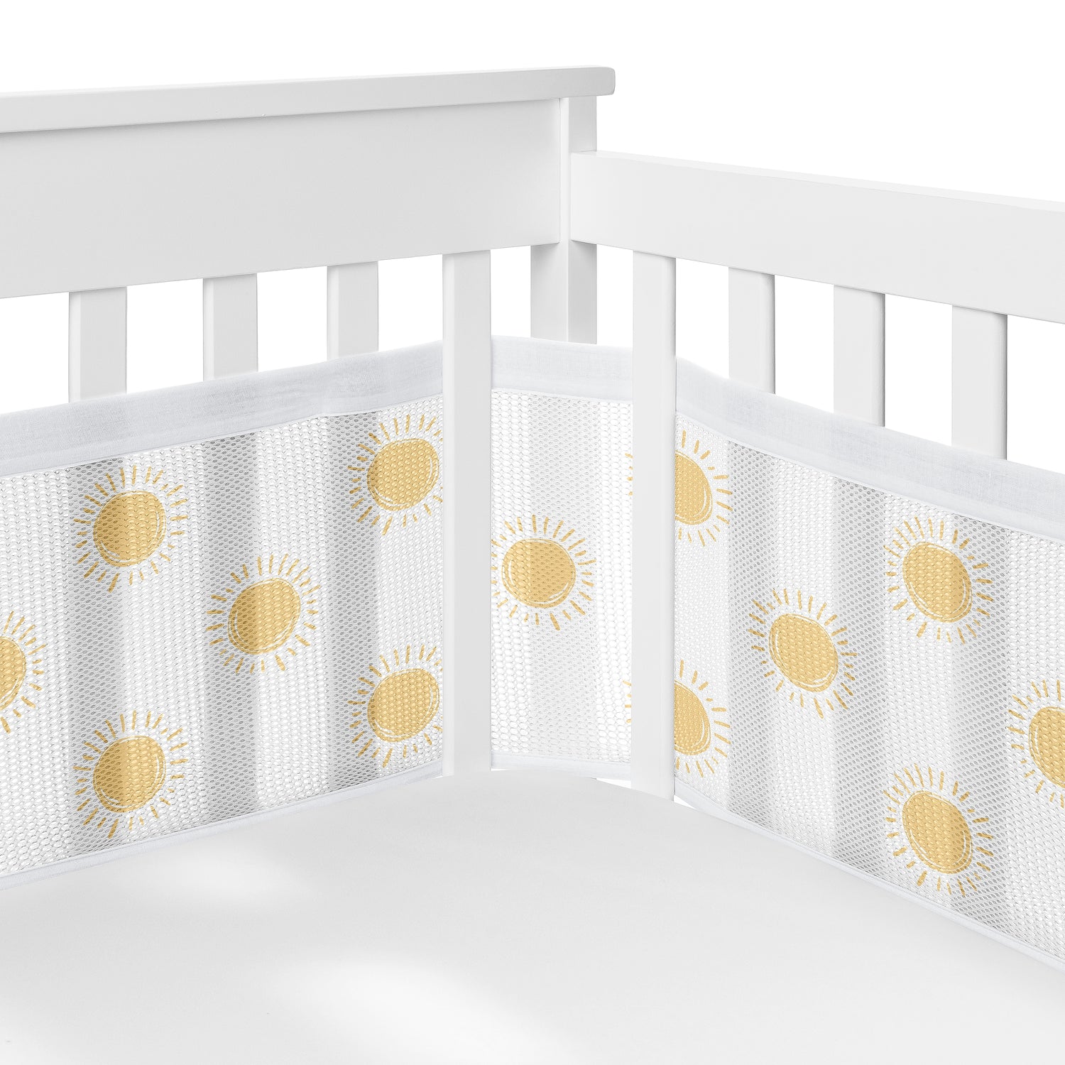 Boho Sun White and Mustard Collection Sweet Jojo Designs + BreathableBaby Breathable Mesh Crib Liner