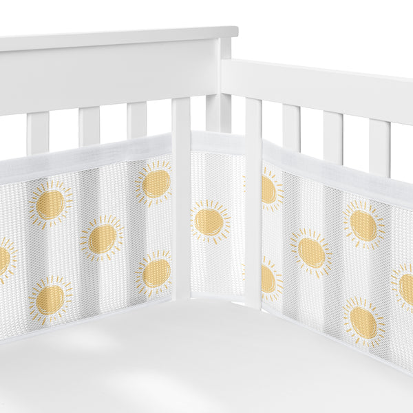 Boho Sun White and Mustard Collection Sweet Jojo Designs + BreathableBaby Breathable Mesh Crib Liner