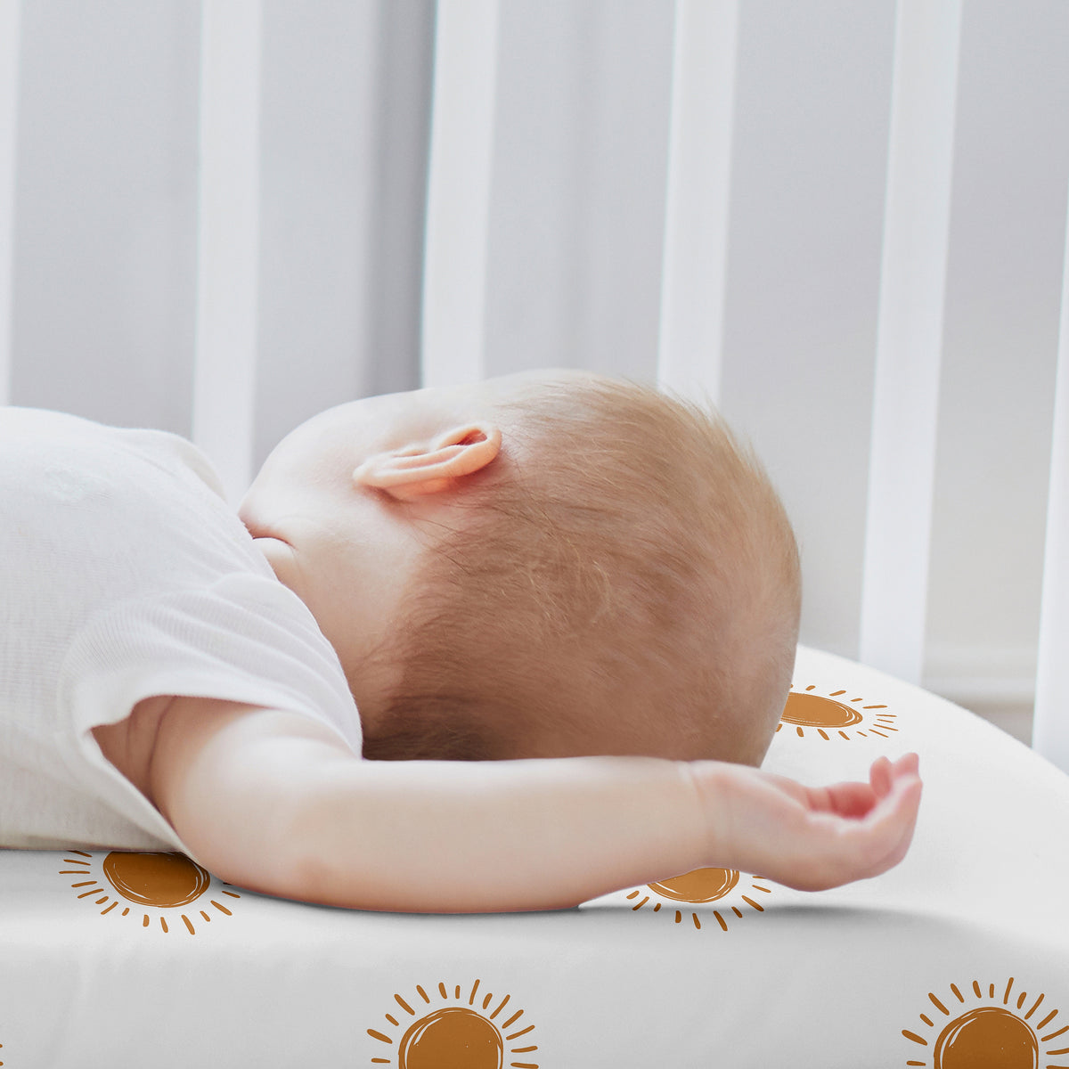 Boho Sun White and Pumpkin Collection 2 Pack Baby Bassinet Fitted Sheets