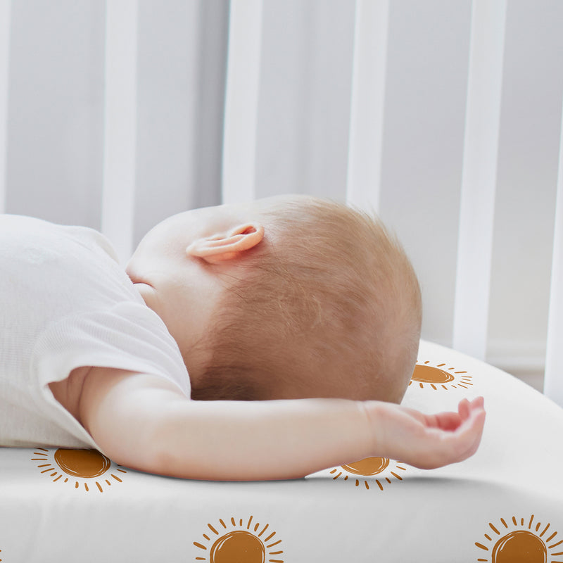 Boho Sun White and Pumpkin Collection 2 Pack Baby Bassinet Fitted Sheets
