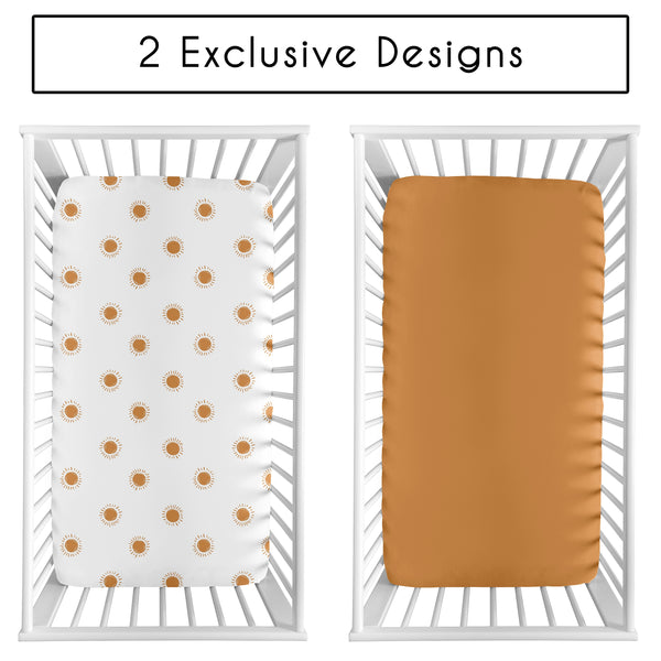 Boho Sun White and Pumpkin 2 Pack Crib Sheets alternate view