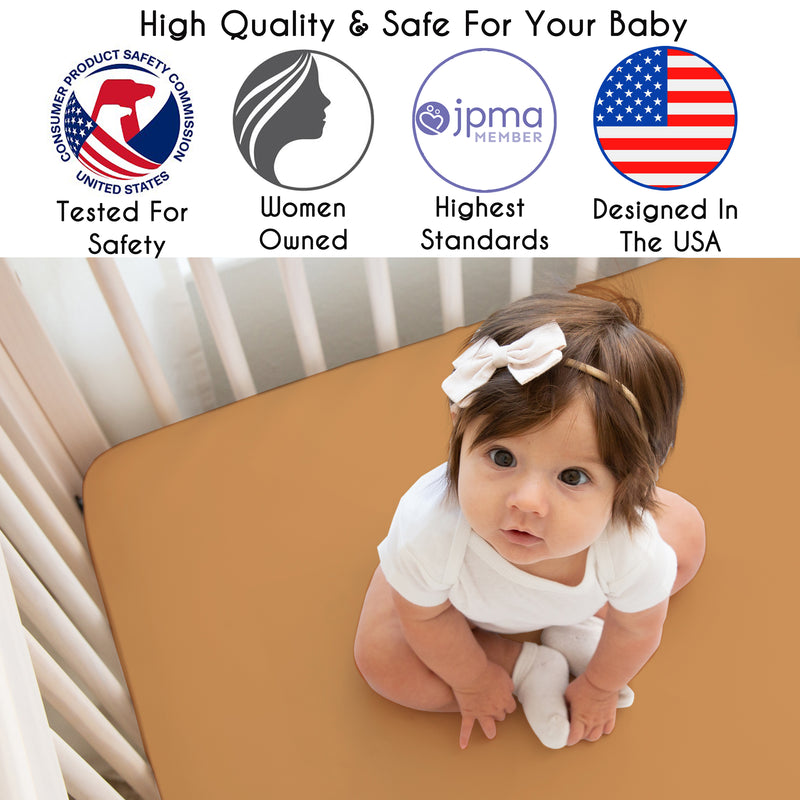 Boho Sun White and Pumpkin Collection 4 Piece Crib Bedding