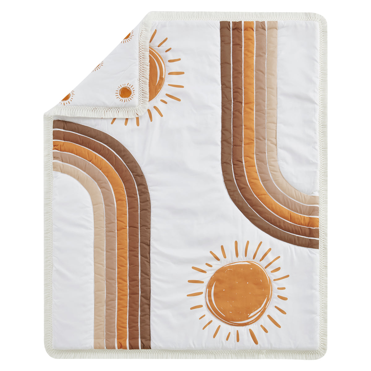 Boho Sun White and Pumpkin Sweet Jojo Designs 6 Piece Crib Bedding + BreathableBaby Breathable Mesh Liner