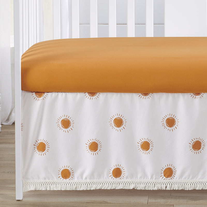 Boho Sun White and Pumpkin Collection 4 Piece Crib Bedding