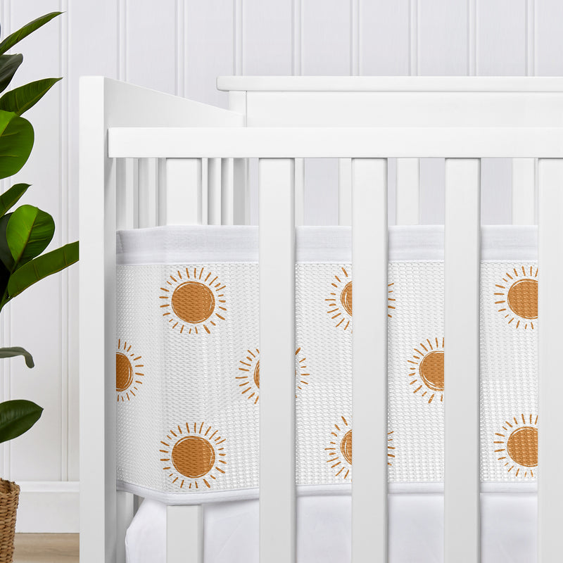 Boho Sun White and Pumpkin Sweet Jojo Designs + BreathableBaby Breathable Mesh Crib Liner