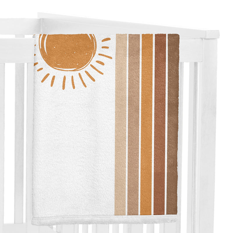 Boho Sun White and Pumpkin Collection Monthly Milestone Baby Blanket