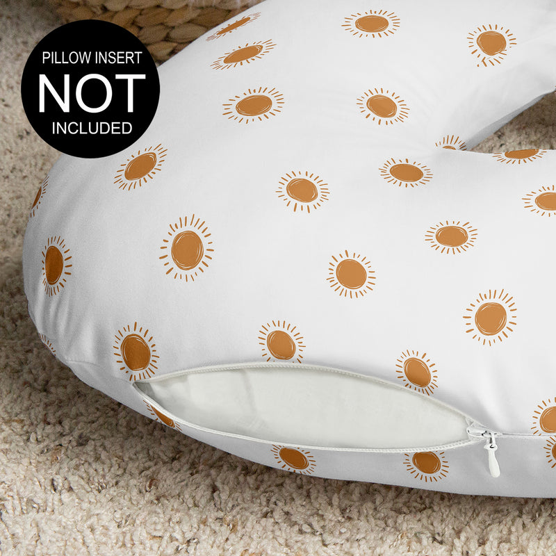 Boho Sun White and Pumpkin Collection Nursing Breastfeeding Pillow Cover