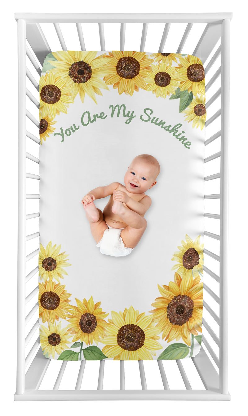 Sunflower Collection Crib Sheet - You Are My Sunshine