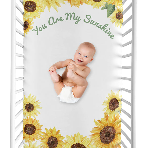 Sunflower Collection Crib Sheet - You Are My Sunshine