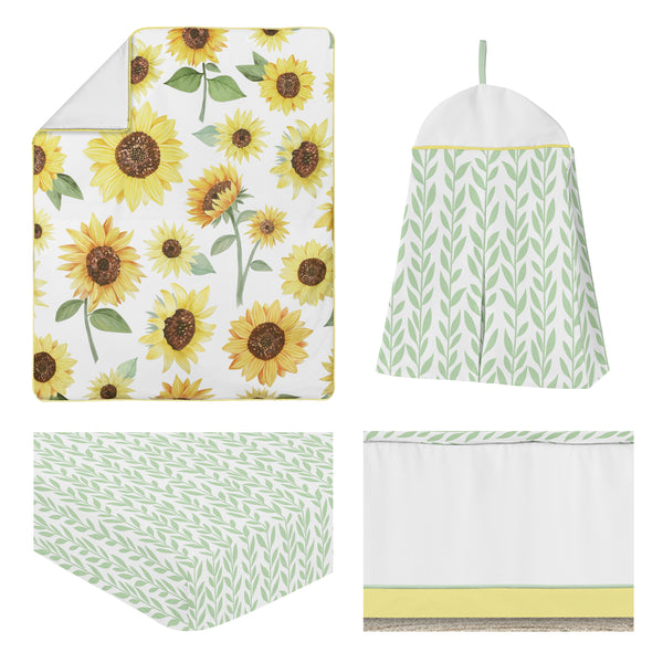 Sunflower Collection 4 Piece Bumperless Crib Bedding alternate view