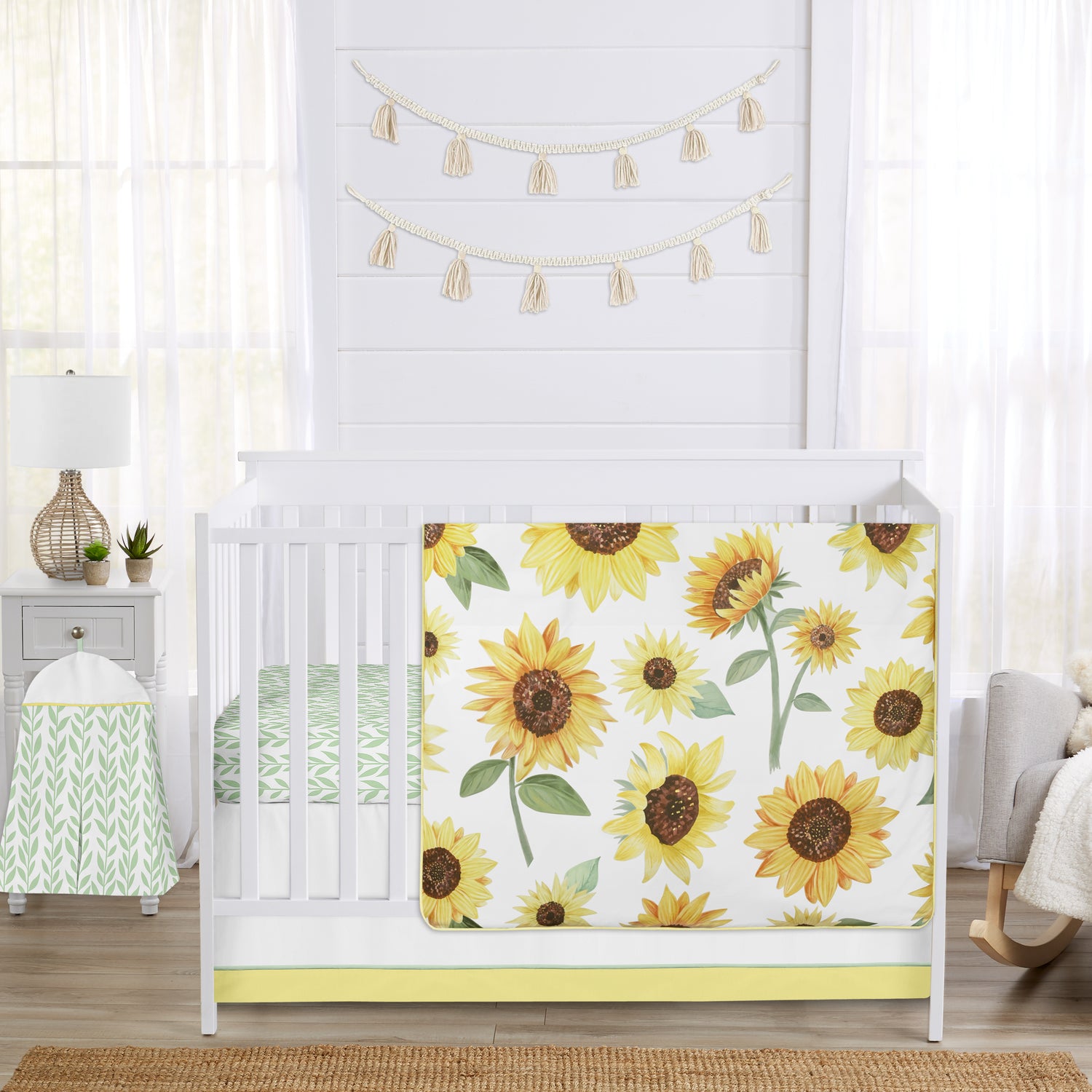 Sunflower Collection 4 Piece Bumperless Crib Bedding