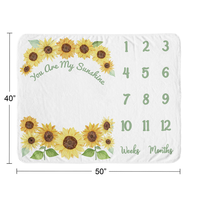 Sunflower Collection Monthly Milestone Baby Blanket