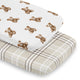 Boho Teddy Bear Collection 2 Pack Baby Bassinet Fitted Sheets