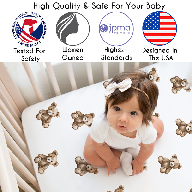 Boho Teddy Bear Collection 2 Pack Crib Sheets