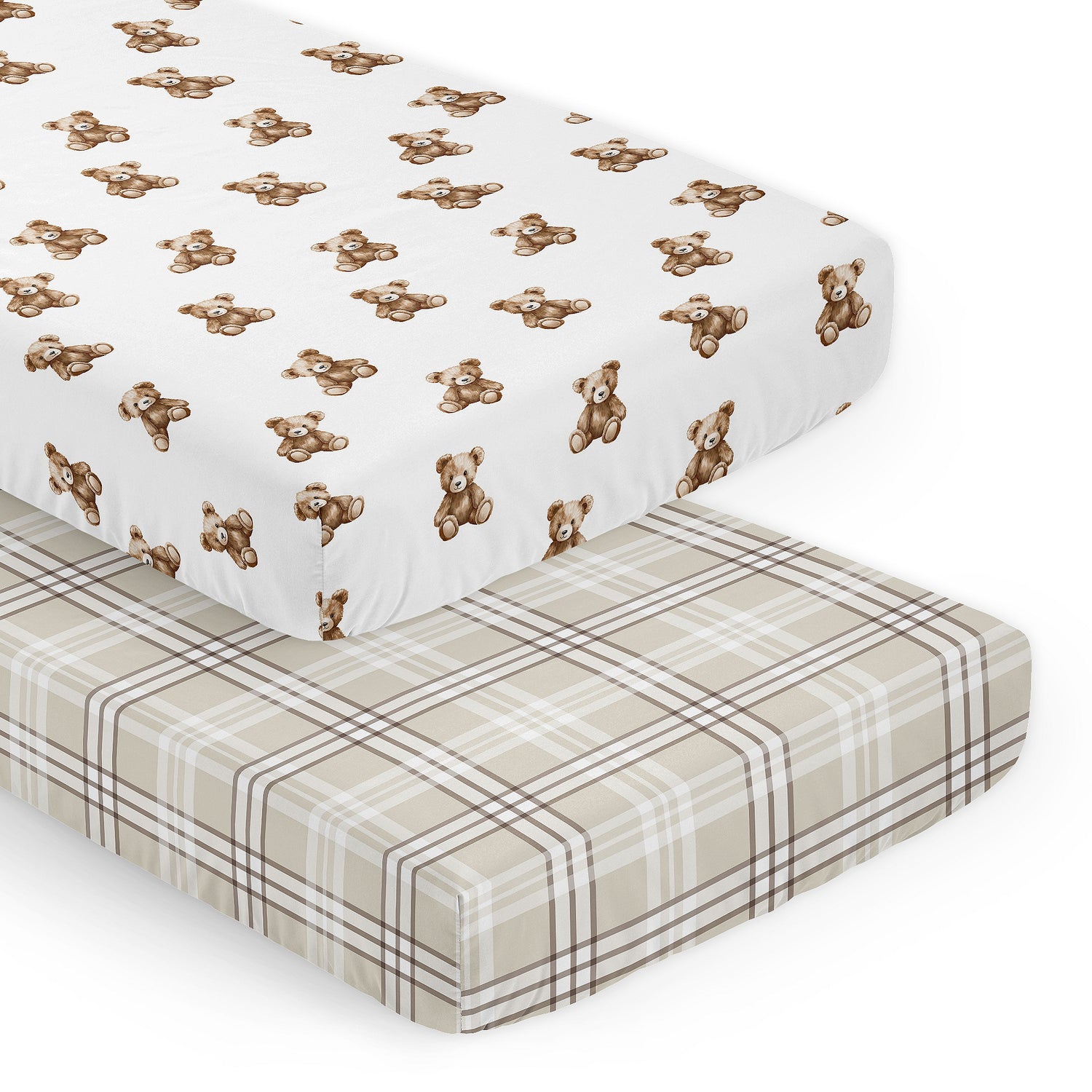 Boho Teddy Bear Collection 2 Pack Crib Sheets