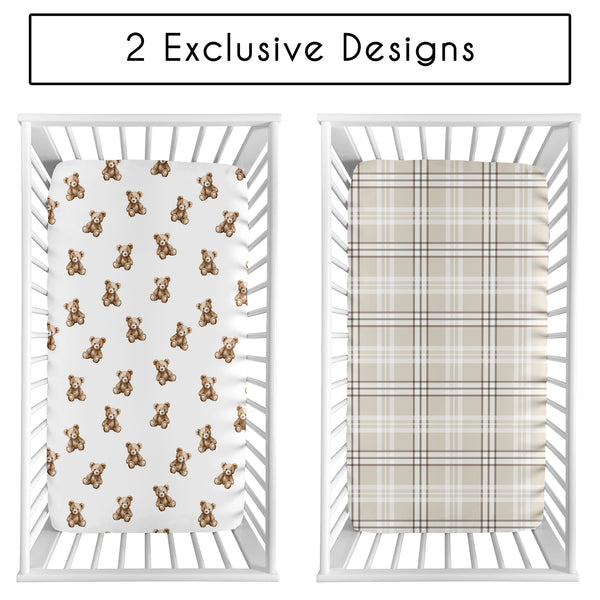 Boho Teddy Bear Collection 2 Pack Crib Sheets alternate view