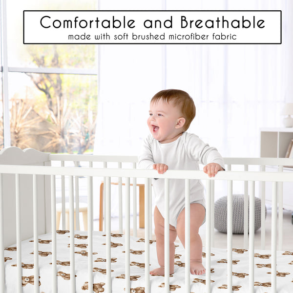 Boho Teddy Bear Collection Crib Sheet alternate view
