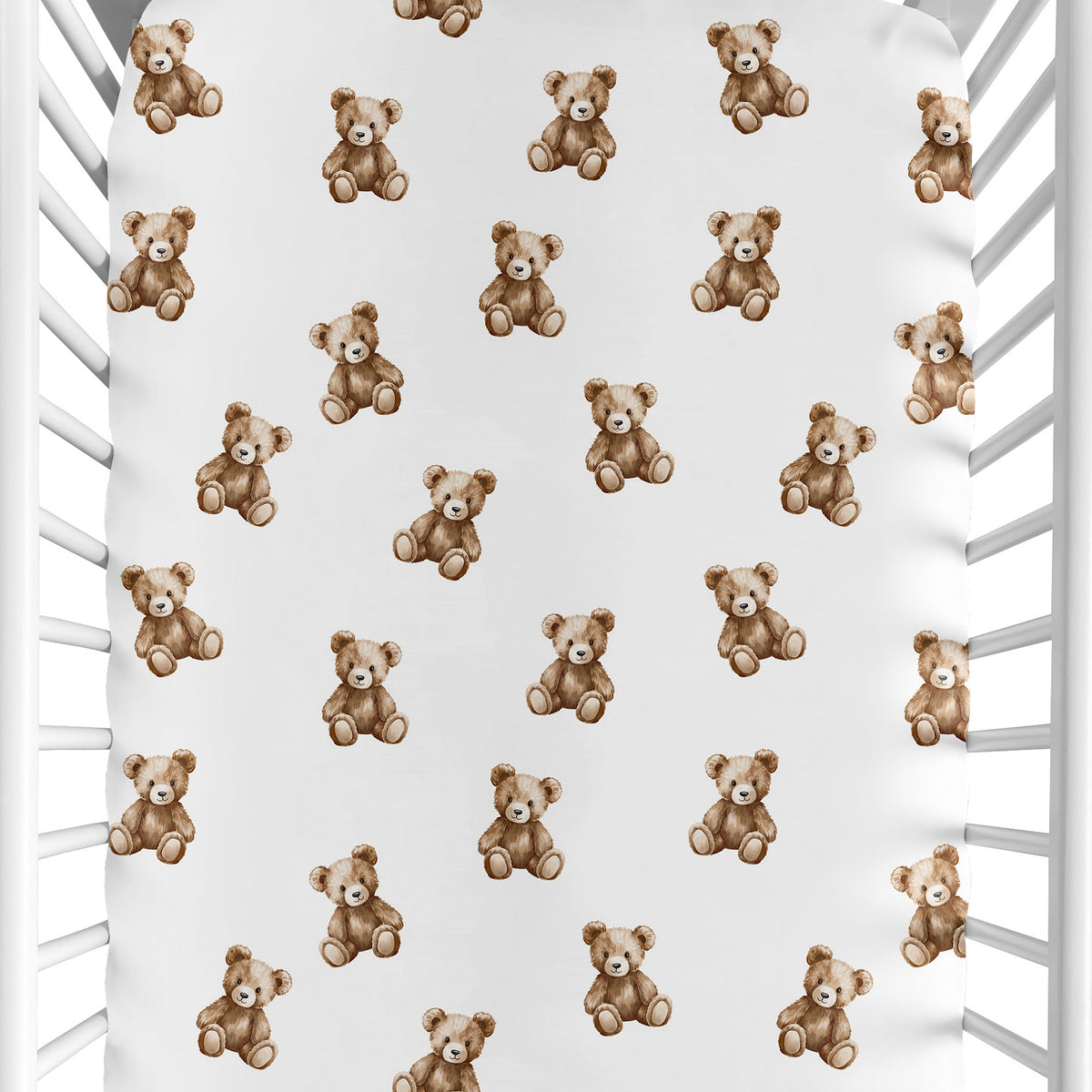 Boho Teddy Bear Collection Crib Sheet