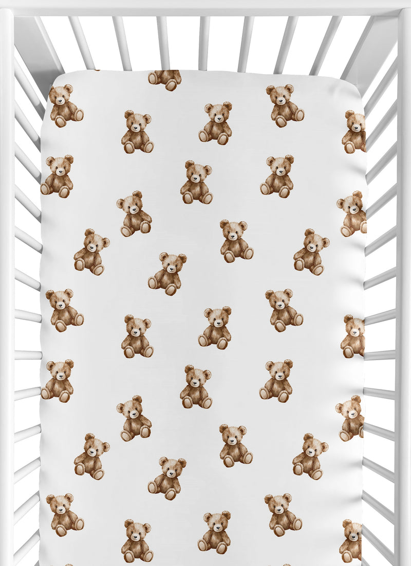 Boho Teddy Bear Collection Crib Sheet