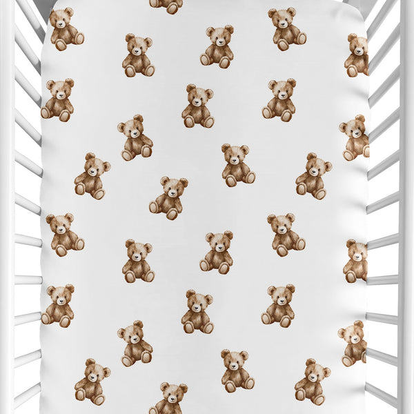 Boho Teddy Bear Collection Crib Sheet