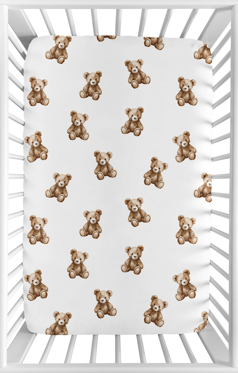 Boho Teddy Bear Collection Mini Crib Sheet