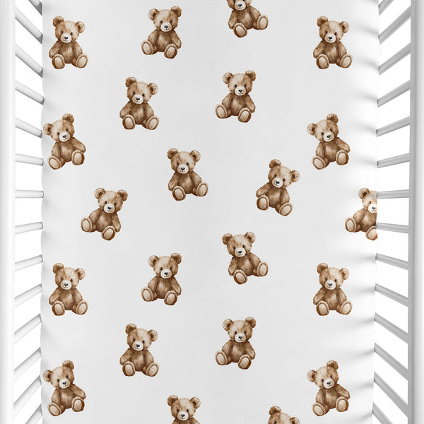 Boho Teddy Bear Collection Mini Crib Sheet