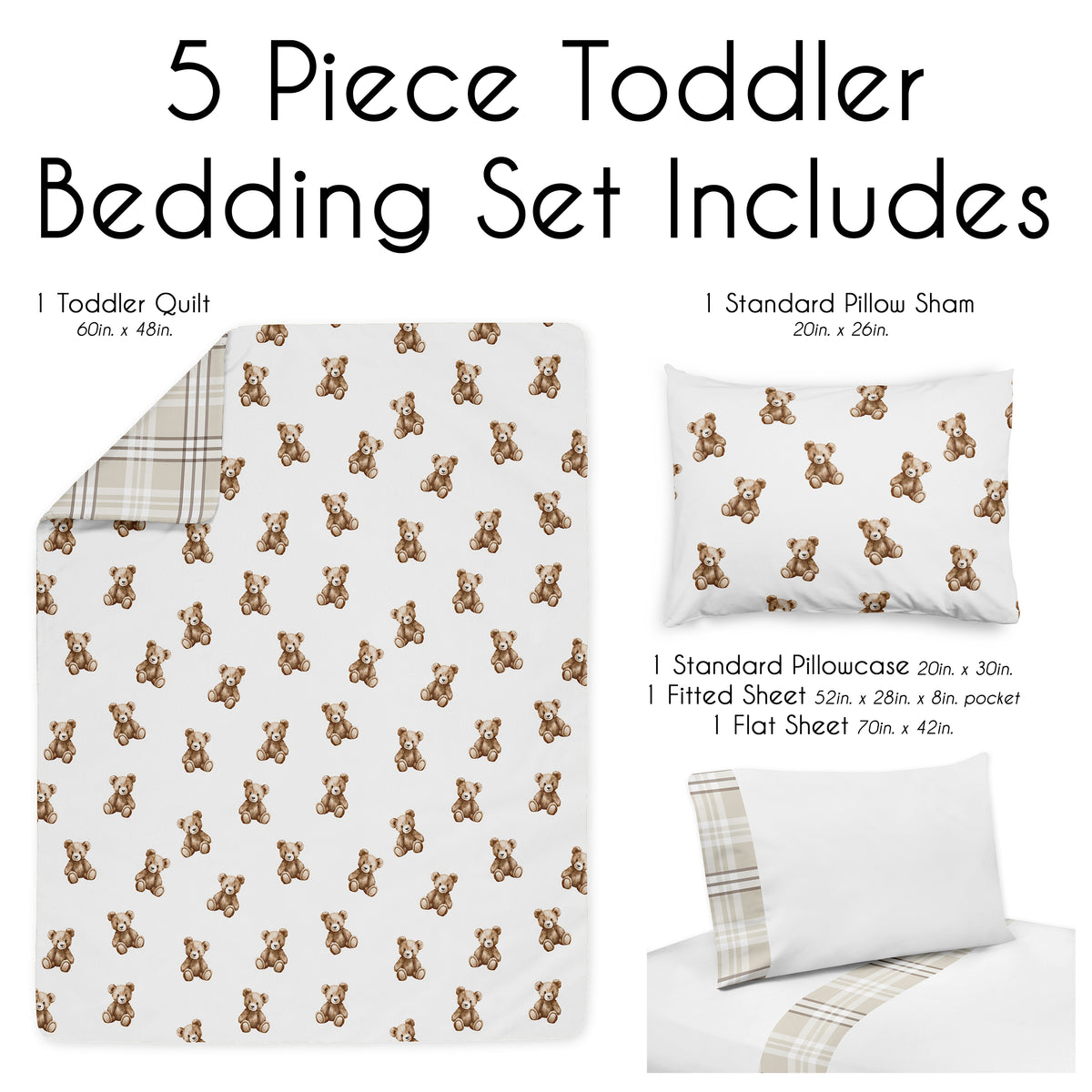 Boho Teddy Bear Collection Toddler Bedding