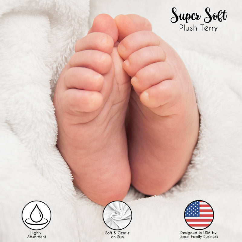 Boho Sun White and Mustard Collection Hooded Baby Towels - Toddler Bath Towel