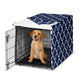 Trellis Navy Blue and White Collection Dog Crate Kennel Cover 36in.