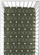 Boho Tribal Green and White Crib Sheet