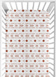 Boho Tribal White and Rust Crib Sheet