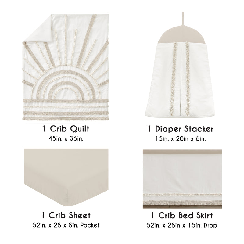 Tufted Sun 4 Piece Crib Bedding